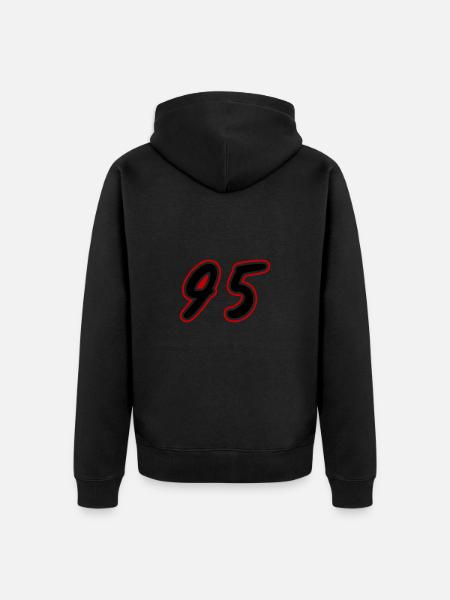 95 Number Symbol - Unisex Premium Organic Zip Hoodie - black