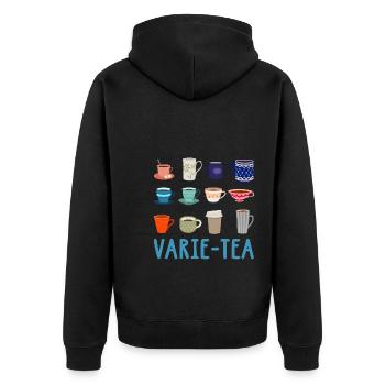 Varie-Tea Graphic Tea Drinker Cup Of Tea Brewing T - Unisex Premium Bio Zip Hoodie - Schwarz - Hinten - Nico (187cm)