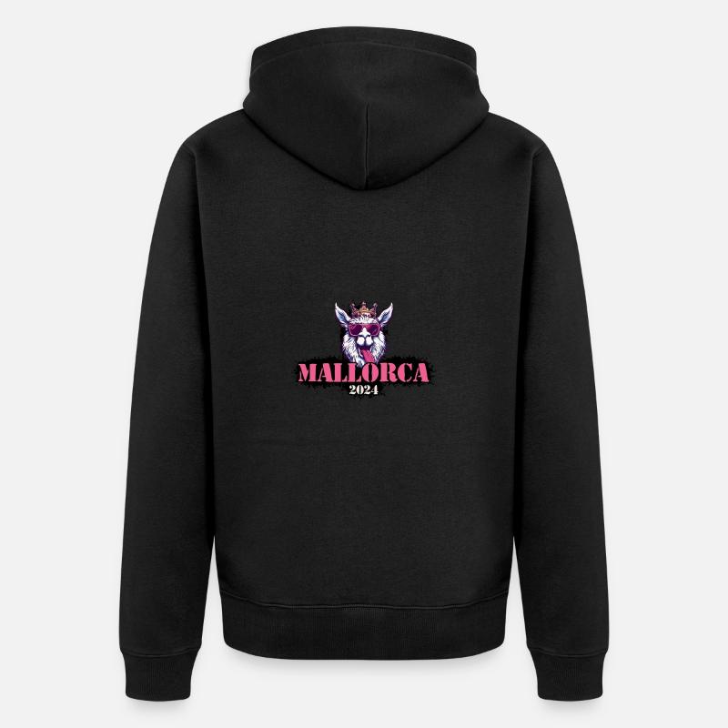 Mallorca 2024 Alpaga - Veste à capuche bio Premium Unisexe - noir