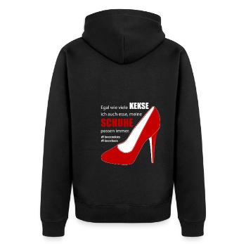 Der Schuh passt perfekt - Unisex Premium Bio Zip Hoodie - Schwarz - Hinten - Nico (187cm)