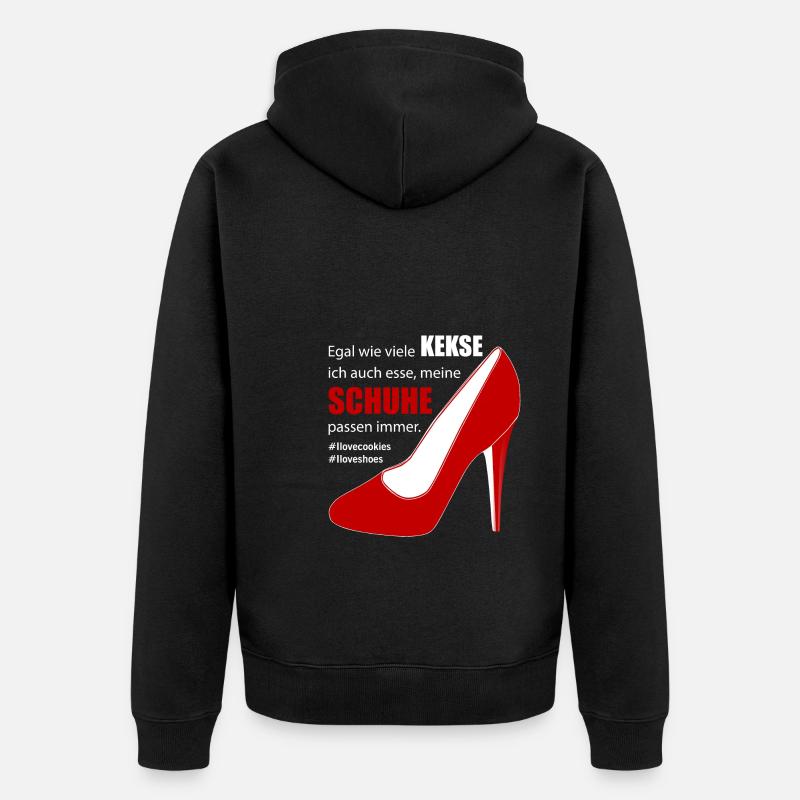 Der Schuh passt perfekt - Unisex Premium Bio Zip Hoodie - Schwarz