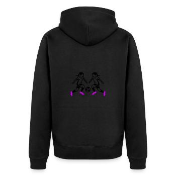 Fussball Team Frauenfussball - Unisex Premium Bio Zip Hoodie - Schwarz - Hinten - Nico (187cm)