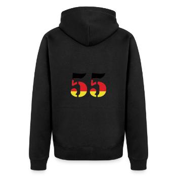 55 Numéro Jersey Allemagne - Veste à capuche bio Premium Unisexe - noir - Dos - Nico (187cm)