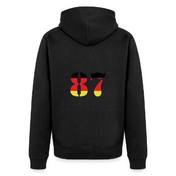 87 Numéro Jersey Allemagne - Veste à capuche bio Premium Unisexe - noir - Dos - Nico (187cm)
