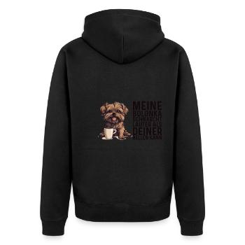 Meine Bolonka schnarcht lauter - Bolonka Zwetna - Unisex Premium Bio Zip Hoodie - Schwarz - Hinten - Nico (187cm)