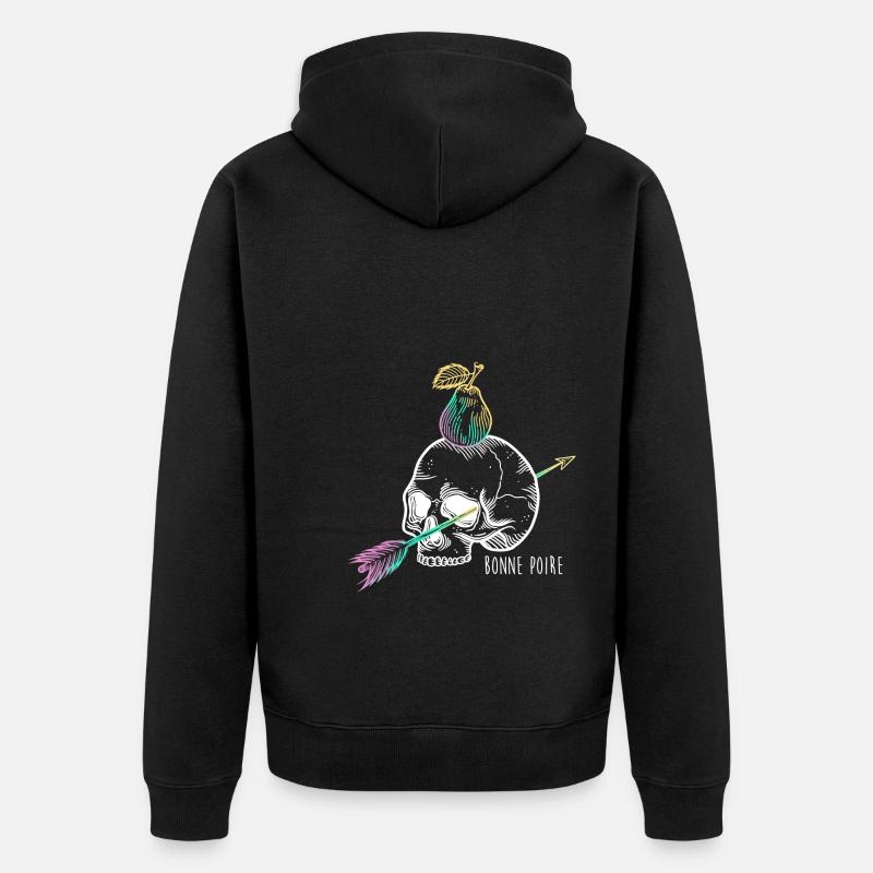 Skull pear white - Veste à capuche bio Premium Unisexe - noir