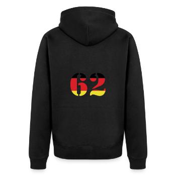 62 Number Jersey Germany - Unisex Premium Organic Zip Hoodie - black - Back - Nico (187cm)