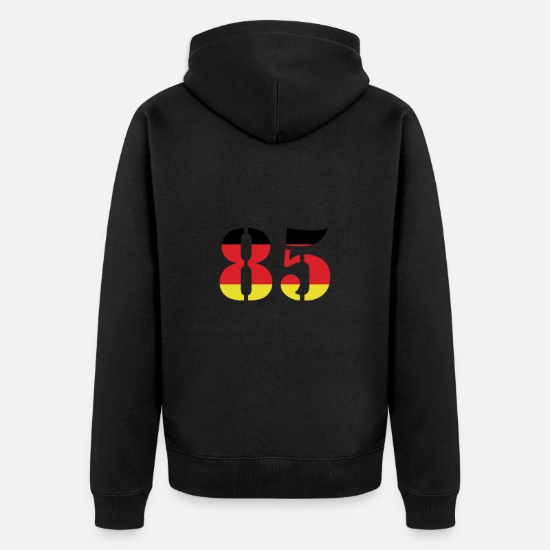 85 Numéro Jersey Allemagne - Veste à capuche bio Premium Unisexe - noir