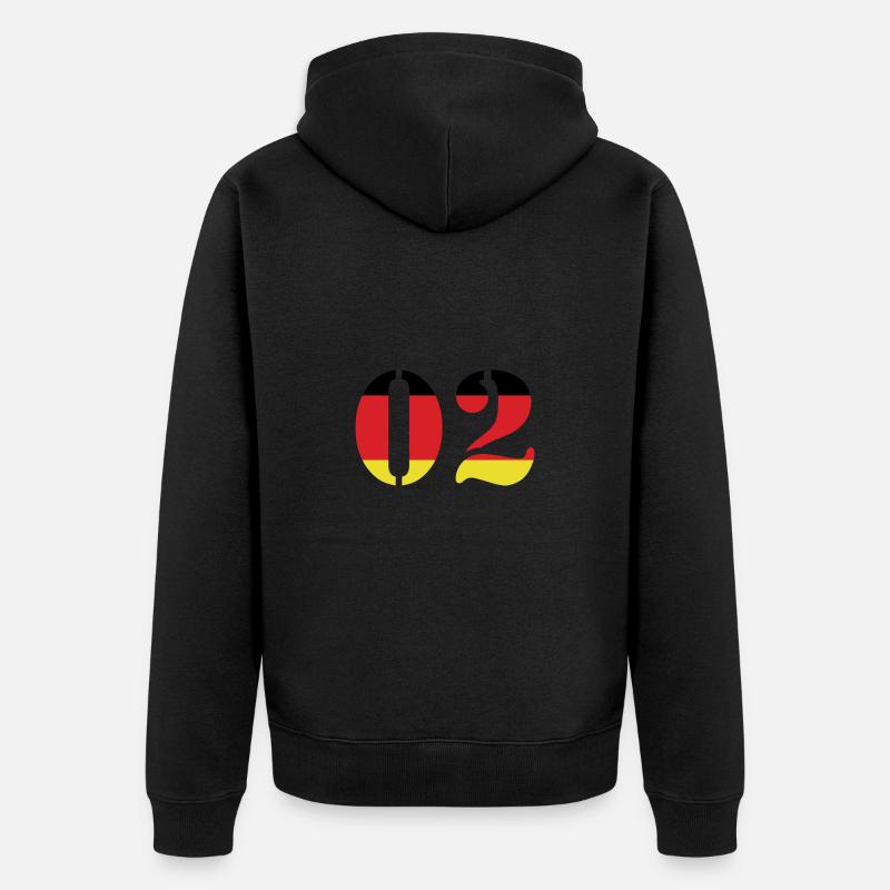 Maillot 2 numéros Allemagne - Veste à capuche bio Premium Unisexe - noir