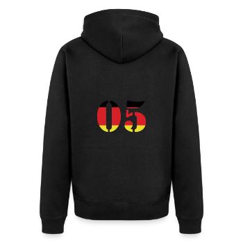 Maillot 5 numéros Allemagne - Veste à capuche bio Premium Unisexe - noir - Dos - Nico (187cm)