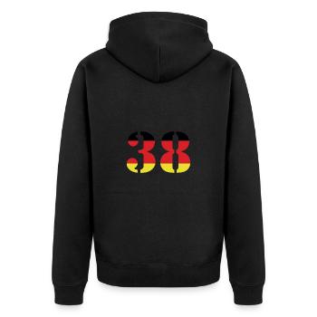 38 Numéro Jersey Allemagne - Veste à capuche bio Premium Unisexe - noir - Dos - Nico (187cm)
