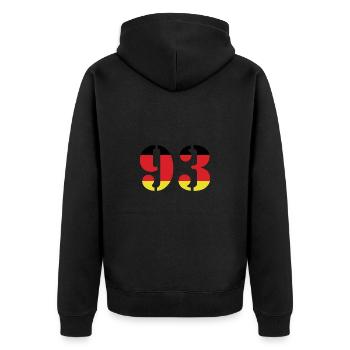 93 Numéro Jersey Allemagne - Veste à capuche bio Premium Unisexe - noir - Dos - Nico (187cm)