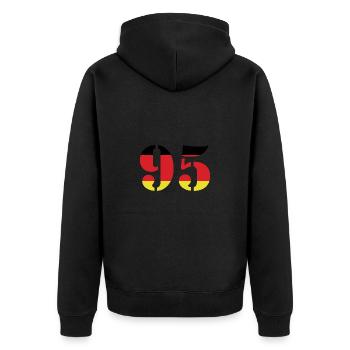 95 Numéro Jersey Allemagne - Veste à capuche bio Premium Unisexe - noir - Dos - Nico (187cm)