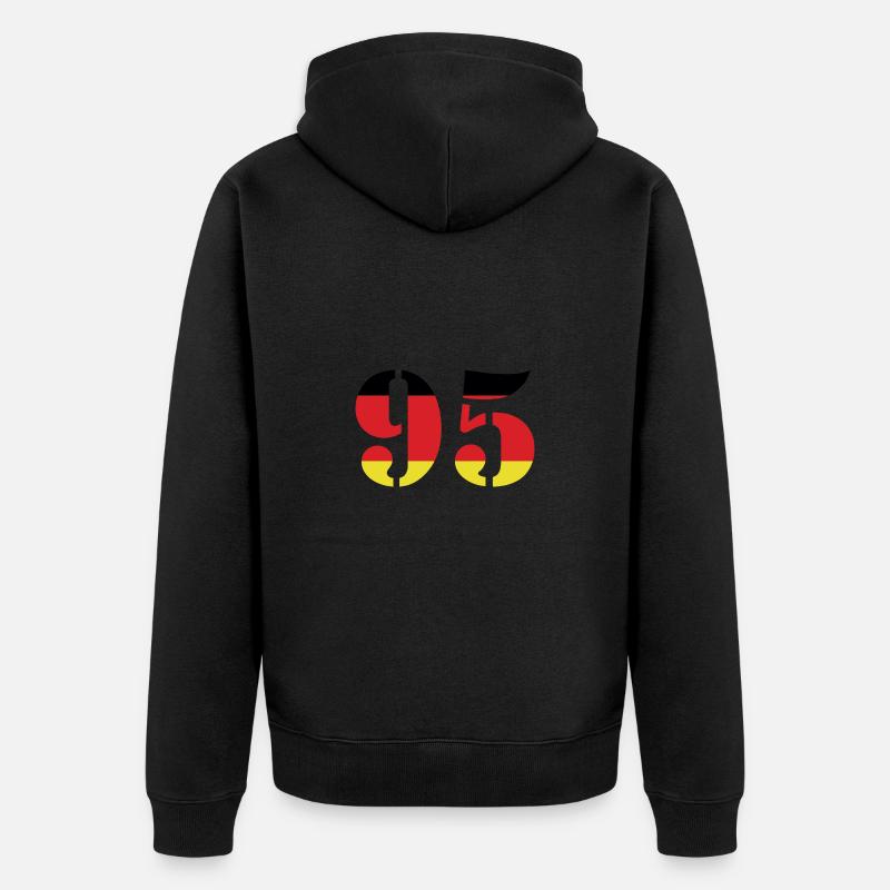 95 Numéro Jersey Allemagne - Veste à capuche bio Premium Unisexe - noir
