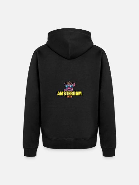Amsterdam 2024 Pig - Unisex Premium Organic Zip Hoodie - black