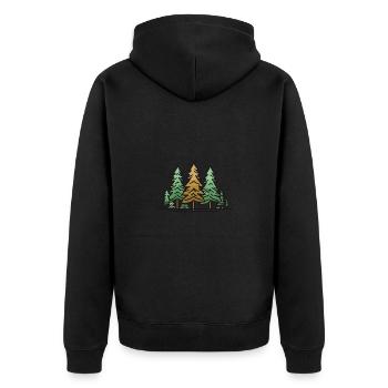 Forest Landscape Trees Nature - Unisex Premium Organic Zip Hoodie - black - Back - Nico (187cm)