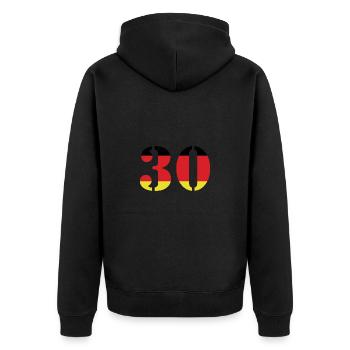 30 Number Jersey Germany - Unisex Premium Organic Zip Hoodie - black - Back - Nico (187cm)