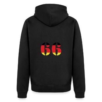 66 Numéro Jersey Allemagne - Veste à capuche bio Premium Unisexe - noir - Dos - Nico (187cm)