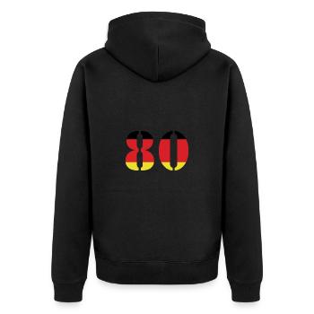 Maillot 80 Numéro Allemagne - Veste à capuche bio Premium Unisexe - noir - Dos - Nico (187cm)