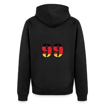 99 Numéro Jersey Allemagne - Veste à capuche bio Premium Unisexe - noir - Dos - Nico (187cm)