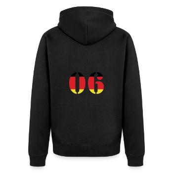6 Number Jersey Germany - Unisex Premium Organic Zip Hoodie - black - Back - Nico (187cm)