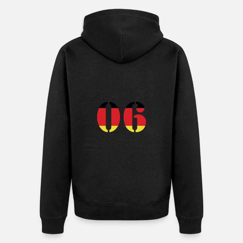 Maillot 6 numéros Allemagne - Veste à capuche bio Premium Unisexe - noir
