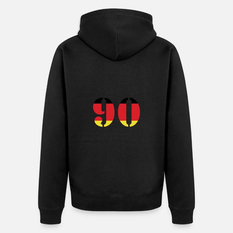 90 Numéro Jersey Allemagne - Veste à capuche bio Premium Unisexe - noir
