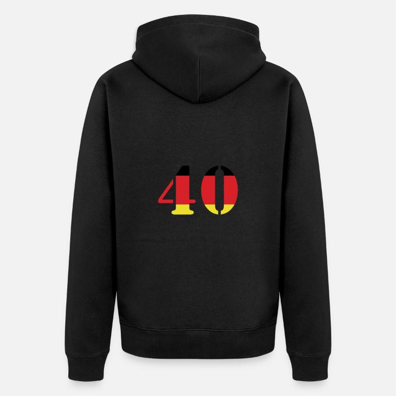 Maillot 40 numéros Allemagne - Veste à capuche bio Premium Unisexe - noir