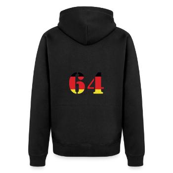 64 Numéro Jersey Allemagne - Veste à capuche bio Premium Unisexe - noir - Dos - Nico (187cm)