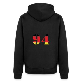 94 Numéro Jersey Allemagne - Veste à capuche bio Premium Unisexe - noir - Dos - Nico (187cm)