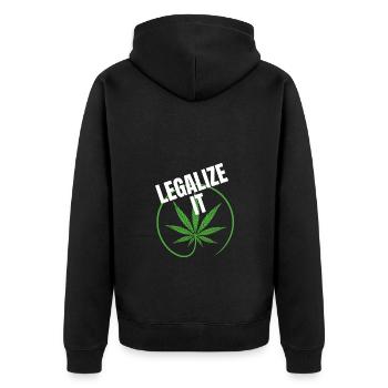 Legalize it Kiffer Shirt - Unisex Premium Bio Zip Hoodie - Schwarz - Hinten - Nico (187cm)