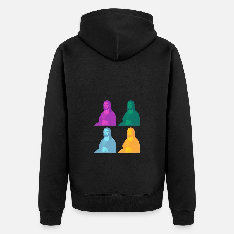 Mona Lisa Popart - Unisex Premium Bio Zip Hoodie - Schwarz