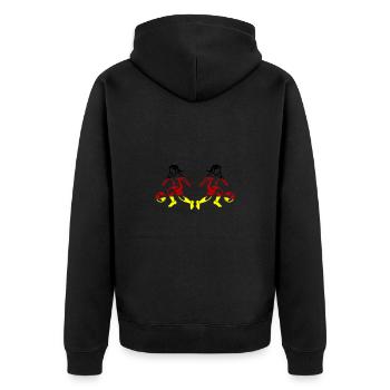Frau Fussball Team Deutschland - Unisex Premium Bio Zip Hoodie - Schwarz - Hinten - Nico (187cm)