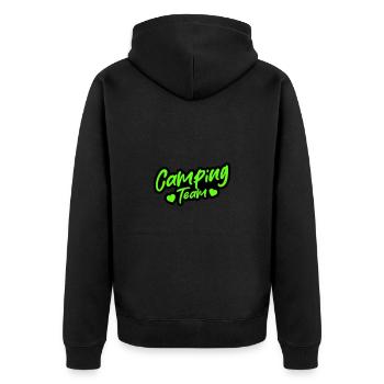Camping Team - Unisex Premium Bio Zip Hoodie - Schwarz - Hinten - Nico (187cm)
