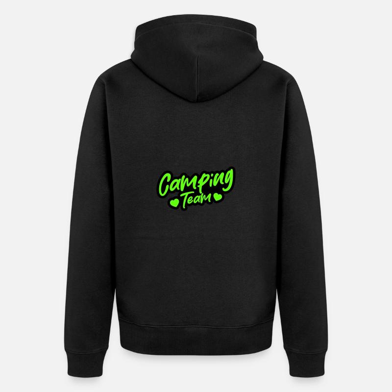 Camping Team - Unisex Premium Bio Zip Hoodie - Schwarz