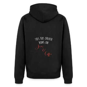 Schulbusfahrer Schulbus - Unisex Premium Bio Zip Hoodie - Schwarz - Hinten - Nico (187cm)