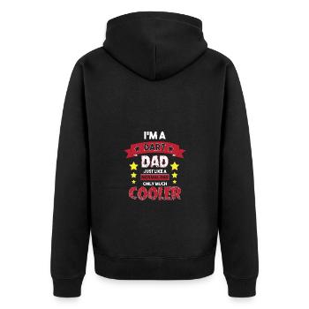 Dart Dartboard Dartpfeil - Unisex Premium Organic Zip Hoodie - black - Back - Nico (187cm)