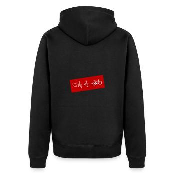 Bicycle pulse heartbeat - Unisex Premium Organic Zip Hoodie - black - Back - Nico (187cm)