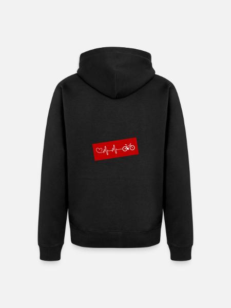 Bicycle pulse heartbeat - Unisex Premium Organic Zip Hoodie - black