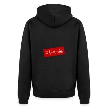 Bicycle heartbeat - Unisex Premium Organic Zip Hoodie - black - Back - Nico (187cm)