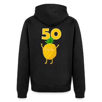 50 Years Old Pineapple Birthday - Unisex Premium Organic Zip Hoodie - black - Back - Nico (187cm)