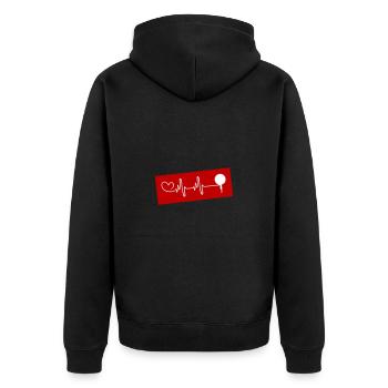 Pan Kitchen Heartbeat - Unisex Premium Organic Zip Hoodie - black - Back - Nico (187cm)