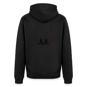 Fussballer Fussball Team Krone - Unisex Premium Bio Zip Hoodie - Schwarz - Hinten - Nico (187cm)
