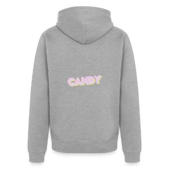 Bonbon - Veste à capuche bio Premium Unisexe - gris chiné - Dos - Nico (187cm)