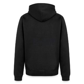 Unglaublich! Spruch auf Russisch Russak Russland - Unisex Premium Bio Zip Hoodie - Schwarz - Hinten - Nico (187cm)