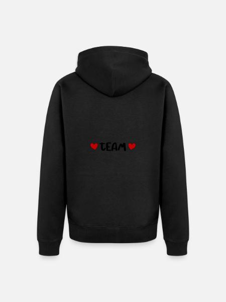 Team Herz - Unisex Premium Bio Zip Hoodie - Schwarz
