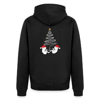 Annonce de Noël de jumeaux de grossesse de Noël - Veste à capuche bio Premium Unisexe - noir - Dos - Nico (187cm)