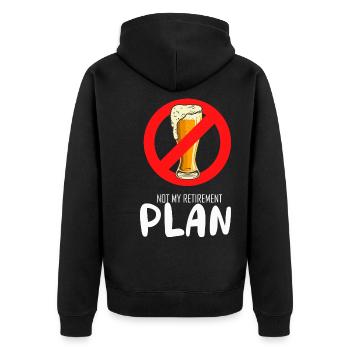 Nicht mein Ruhestandsplan Trinker im Ruhestand Alk - Unisex Premium Bio Zip Hoodie - Schwarz - Hinten - Nico (187cm)