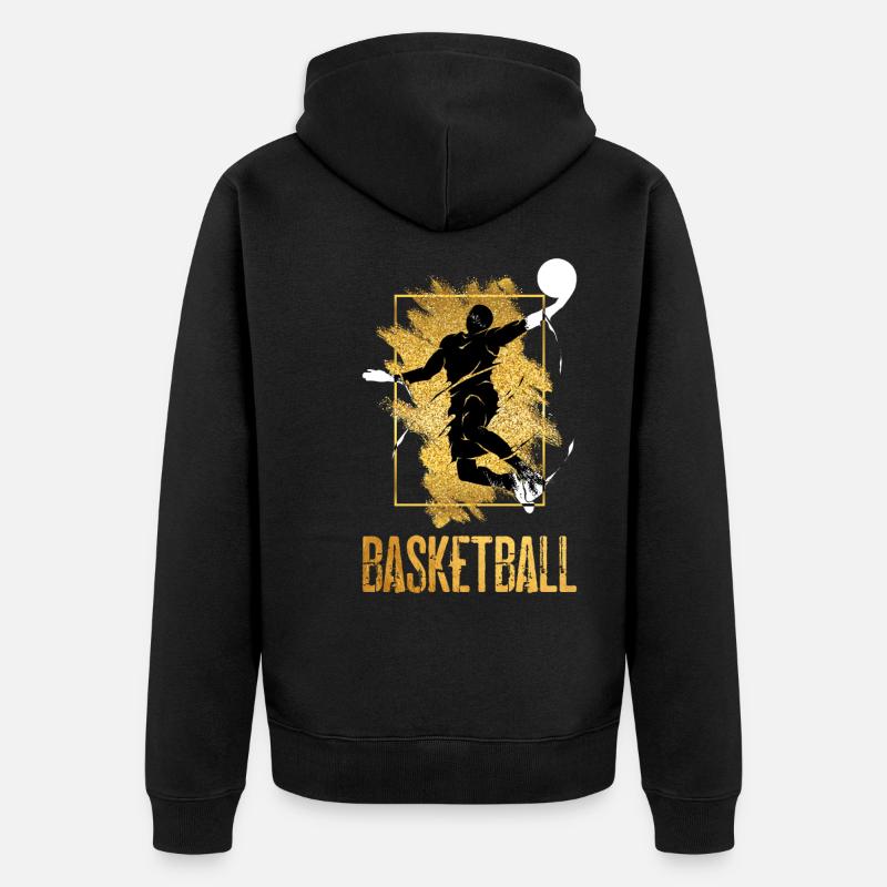 Basketteur Basketteur Dunking Gold Splash - Veste à capuche bio Premium Unisexe - noir