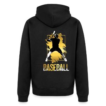 Joueur de baseball Gold Splash Home Run - Veste à capuche bio Premium Unisexe - noir - Dos - Nico (187cm)